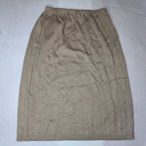 Krinkle Spun  Tan Long  Skirt Size 16  - Preowned *CL